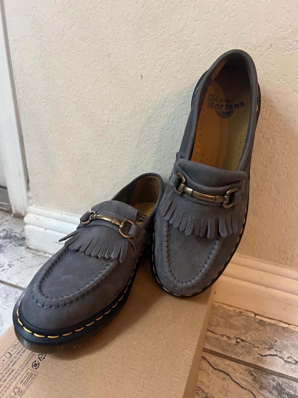 Dr. Martens Washed Denim Adrian Snaffle Loafers Size EU 39